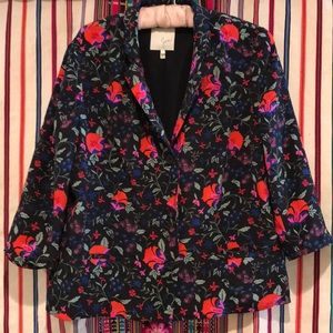 Joie Jacket 100% silk . Floral print . Size L